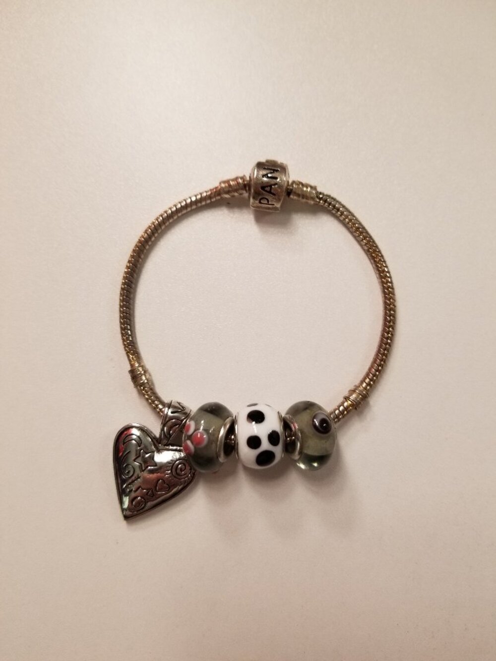 Vintage PANDORA 925 Sterling Silver Charm Bracelet